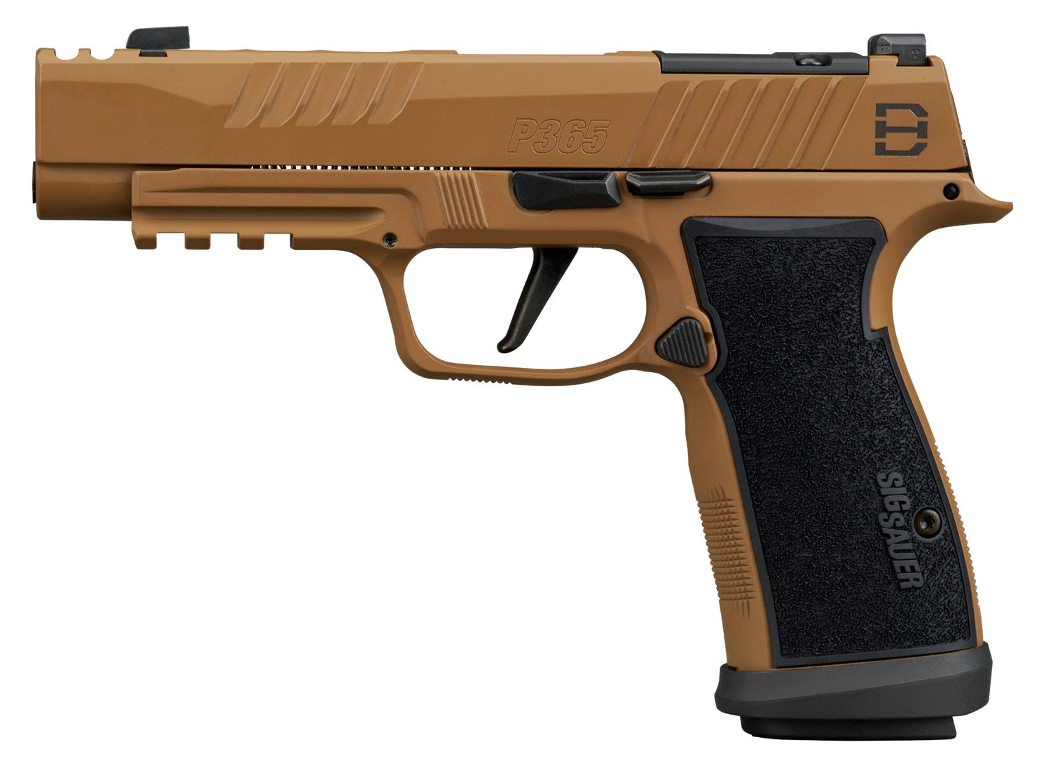 Sig Sauer 365AXGF9DH3 P365 DH3 AXG Compact 9mm Luger 21+1 3.70" Black DLC Barrel, Coyote Cerakote Stainless Steel Lightening Cut/Optic Ready/Serrated
