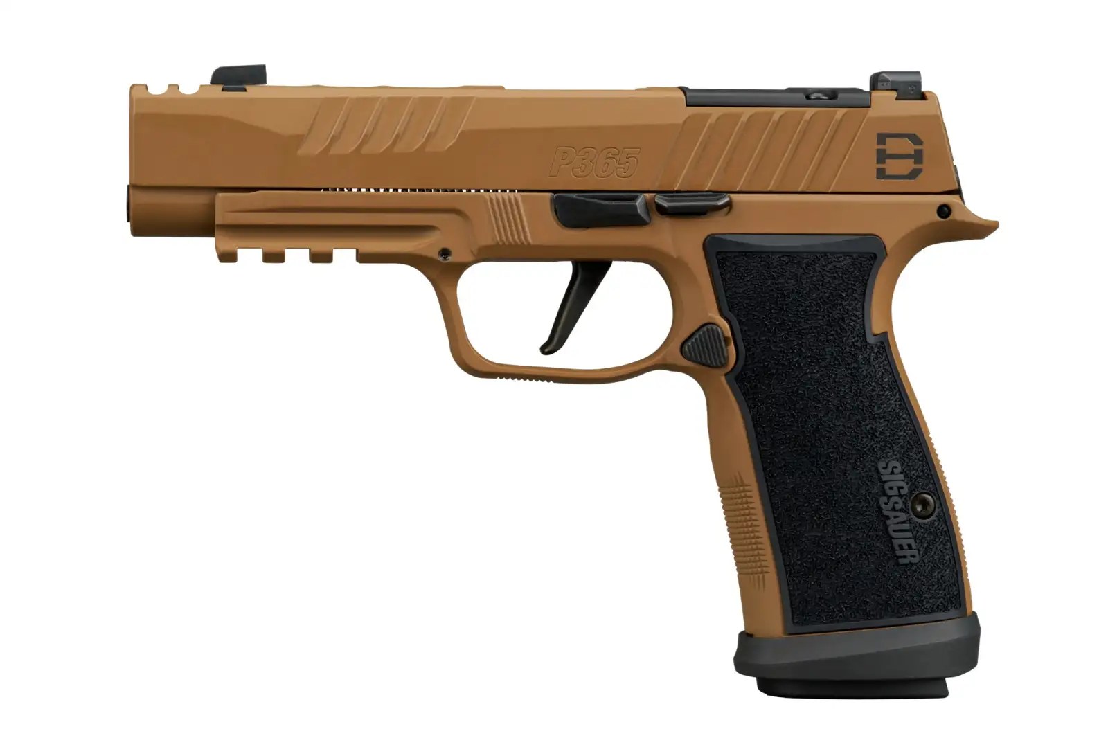 Sig Sauer 365AXGF9DH310 P365 DH3 AXG Compact 9mm Luger 10+1 3.70" Black DLC Barrel, Coyote Cerakote Stainless Steel Lightening Cut/Optic