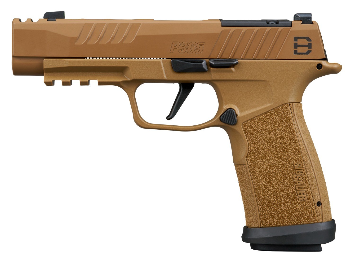 Sig Sauer 365XF9DH3 P365 DH3 Compact 9mm Luger 21+1 3.70" Black DLC Barrel, Coyote Cerakote Stainless Steel Lightening Cut/Optic Ready/Serrated Slide