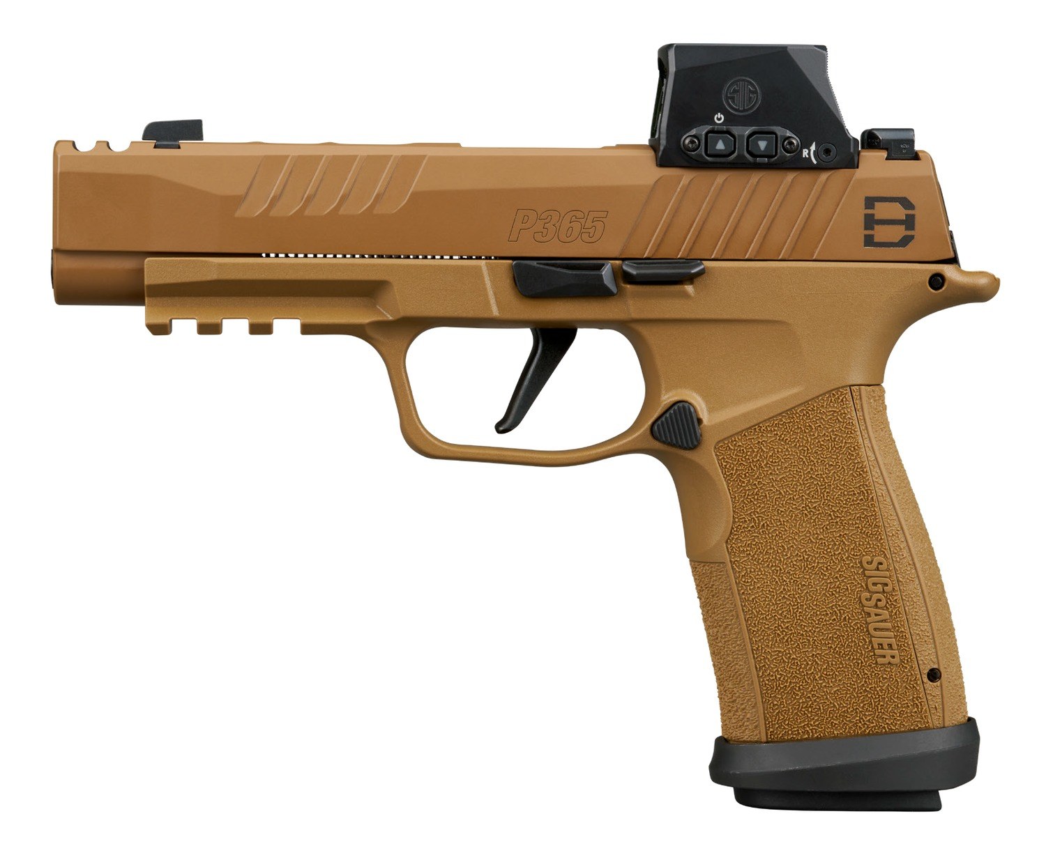 Sig Sauer 365XF9DH3RXSL P365 DH3 with Optic Compact 9mm Luger 21+1 3.70" Black DLC Barrel, Coyote Cerakote Stainless Steel Lightening Cut/Optic