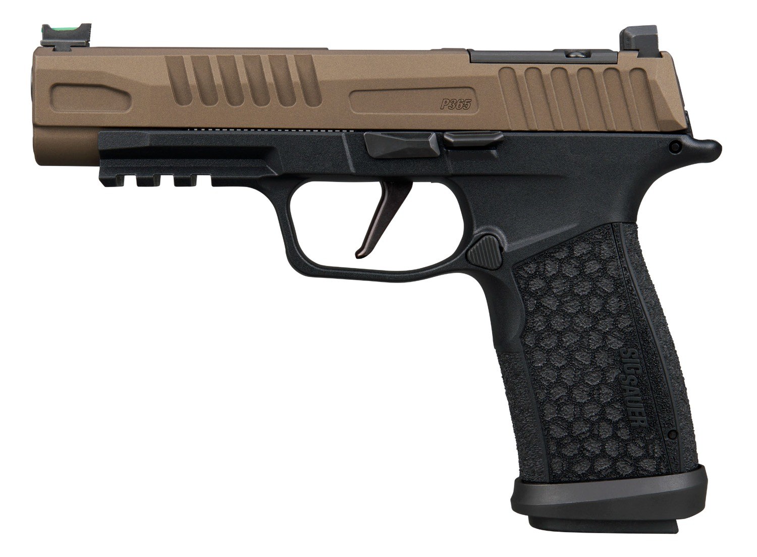 Sig Sauer 365XF9FBZXR3 P365 Fuse 9mm Luger 21+1 4.30" Black DLC Bronze Cerakote with Freedom Engraving Stainless Steel Optic Ready/Serrated Slide - Image 4