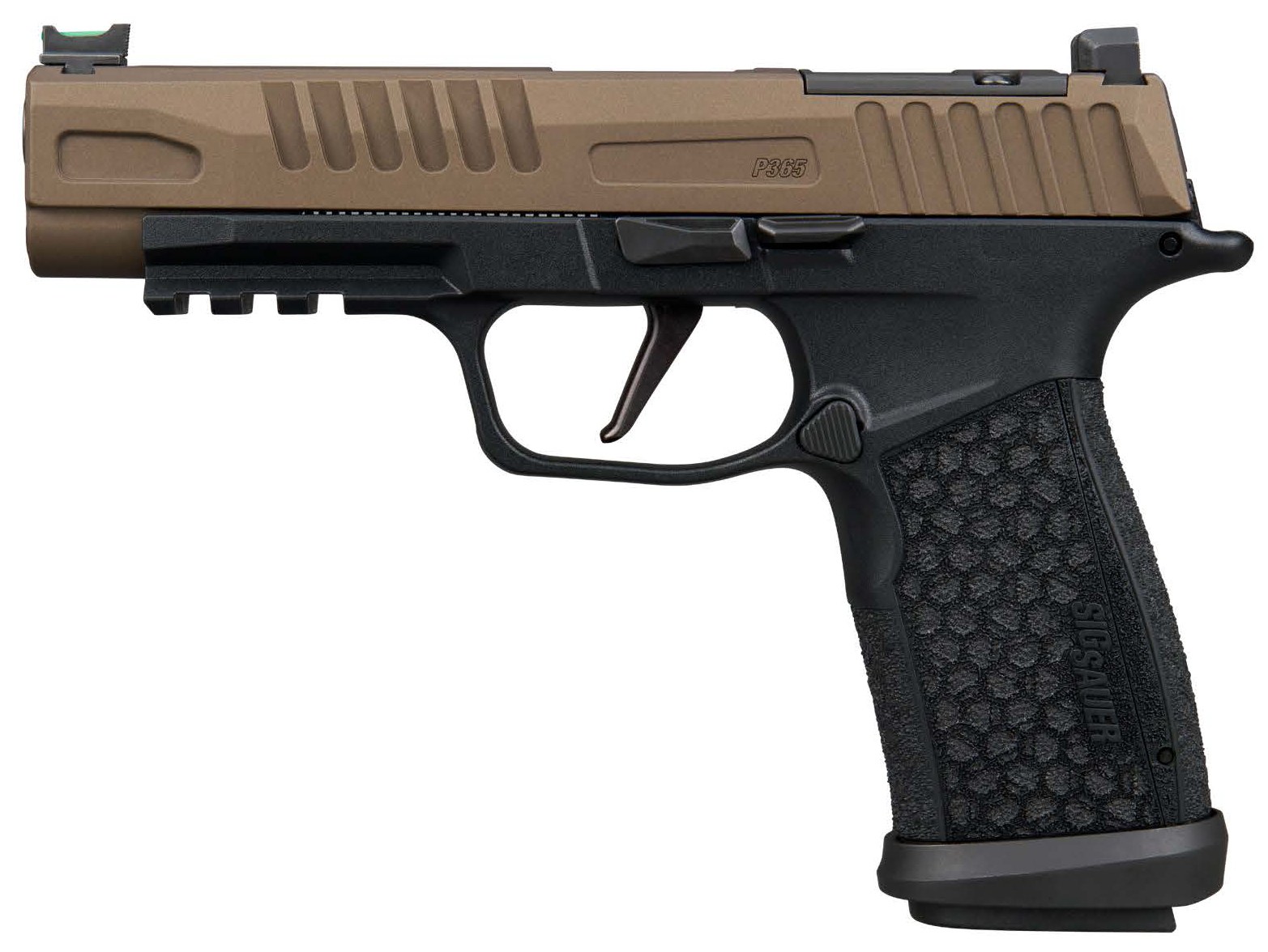 Sig Sauer 365XF9FBZXR3 P365 Fuse 9mm Luger 21+1 4.30" Black DLC Bronze Cerakote with Freedom Engraving Stainless Steel Optic Ready/Serrated Slide - Image 5