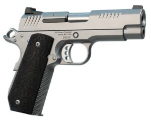 Ed Brown EVOKC9 1911 EVO KC9 9mm Luger 9+1 4" Barrel, Snakeskin Serrated Stainless Steel Bobtail Frame, Serrated Slide with Recessed Slide Stop, Black
