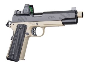 Ed Brown SFSOCM SOCOM Gen4 45 ACP 8+1 5" Black Nitride Threaded Barrel, Black Gen4 Serrated with Optic Slide, Flat Dark Earth Steel Frame with