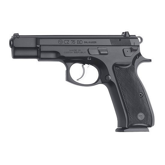 CZ-USA 01130 75BD 9mm Luger 10+1 4.60" Black Steel Barrel, Black Steel Serrated Slide, Black Polycoat Steel Frame with Beavertail, Black Plastic Grip - Image 3