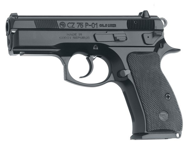 CZ-USA 01199 P-01 Compact Compact Frame 9mm Luger 10+1, 3.75" Blued Steel Barrel, Black Serrated Steel Slide, Black Polycoat Aluminum Frame - Image 2