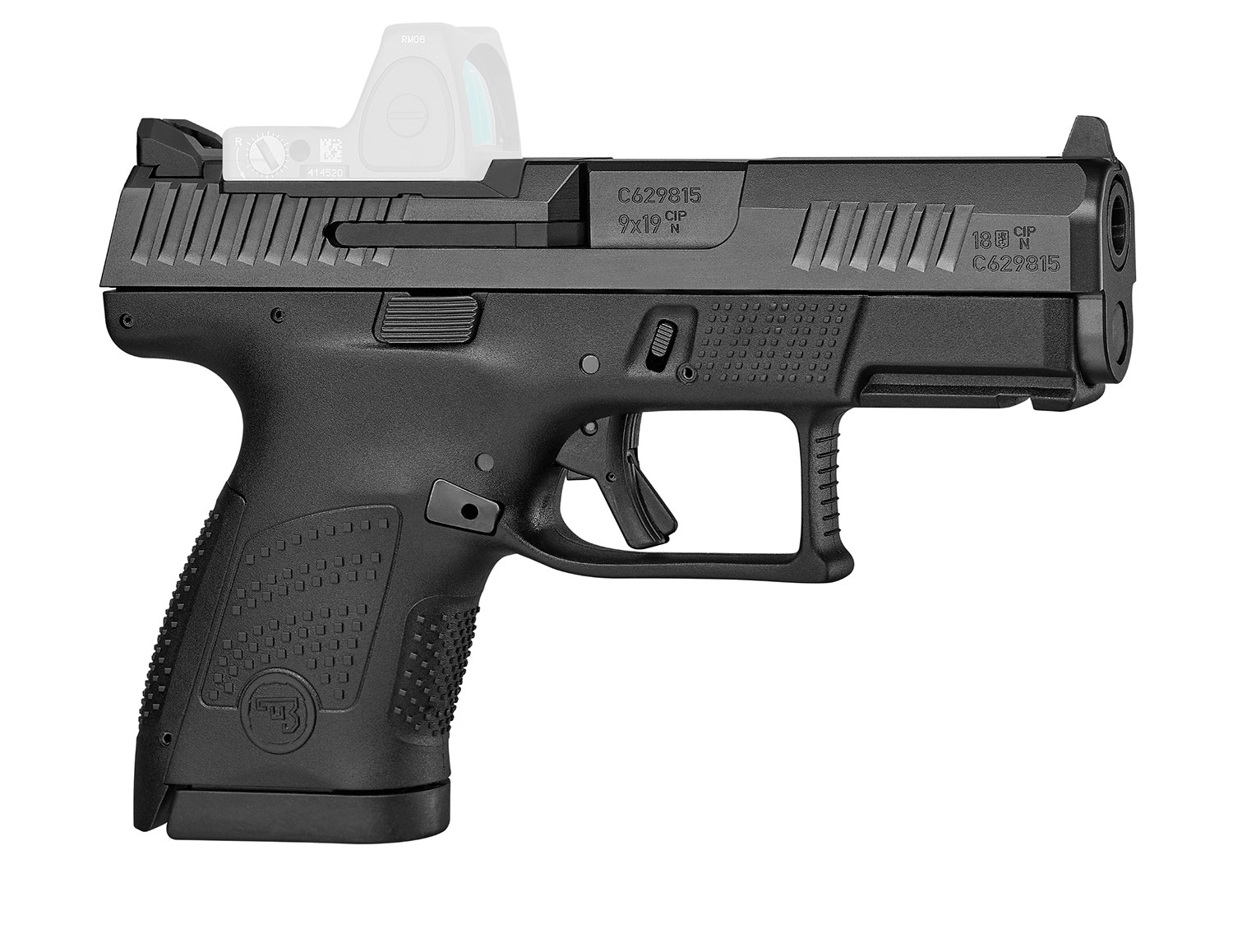 CZ-USA 01568 P-10 S Sub-Compact Frame 9mm Luger 10+1 3.50" Black Steel Barrel, Black Nitride Optic Ready/Serrated Steel Slide, Black Polymer Frame