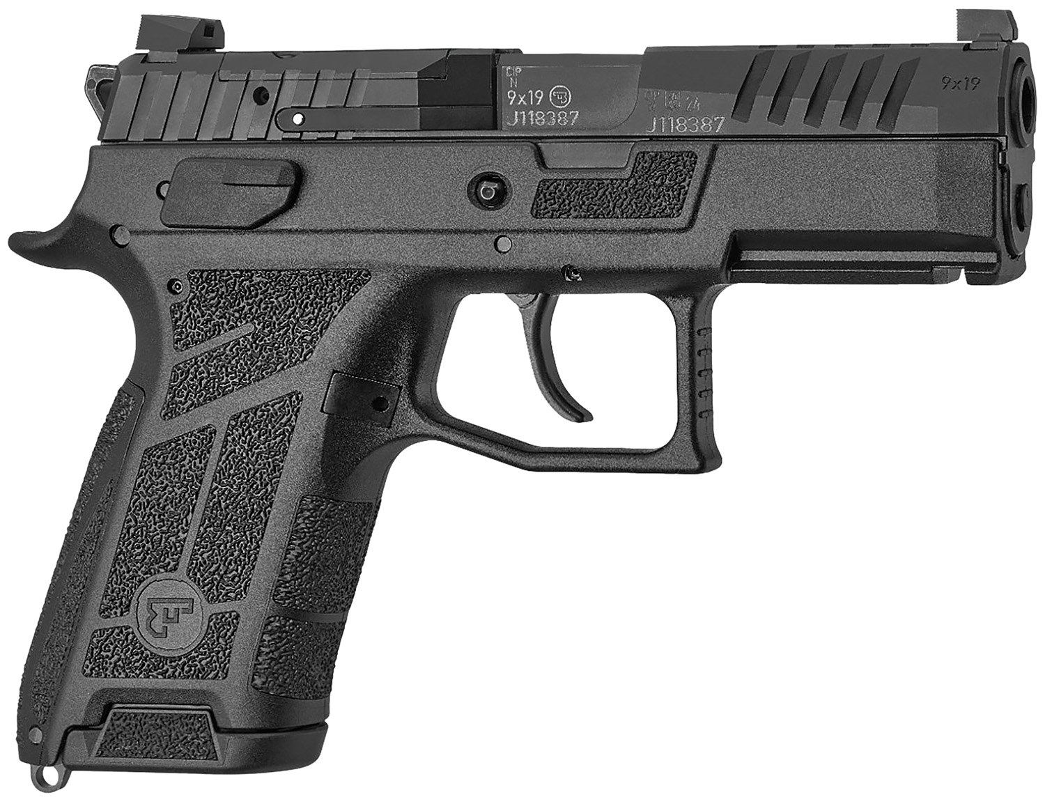 CZ-USA 01660 P-09 C Nocturne Compact Frame 9mm Luger 10+1 3.74" Black Steel Barrel, Black Optic Cut/Serrated Steel Slide, Black Polymer Frame
