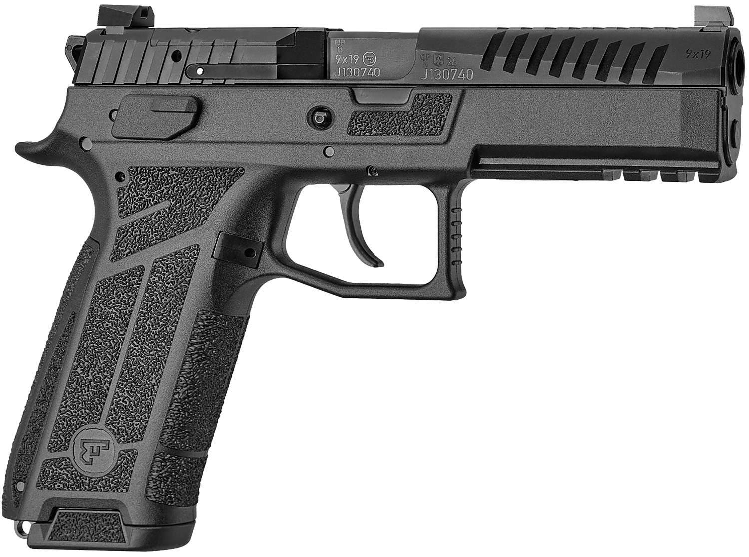 CZ-USA 01670 P-09 F Nocturne Full Size Frame 9mm Luger 10+1 4.53" Black Steel Barrel, Black Optic Cut/Serrated Steel Slide, Black Polymer Frame