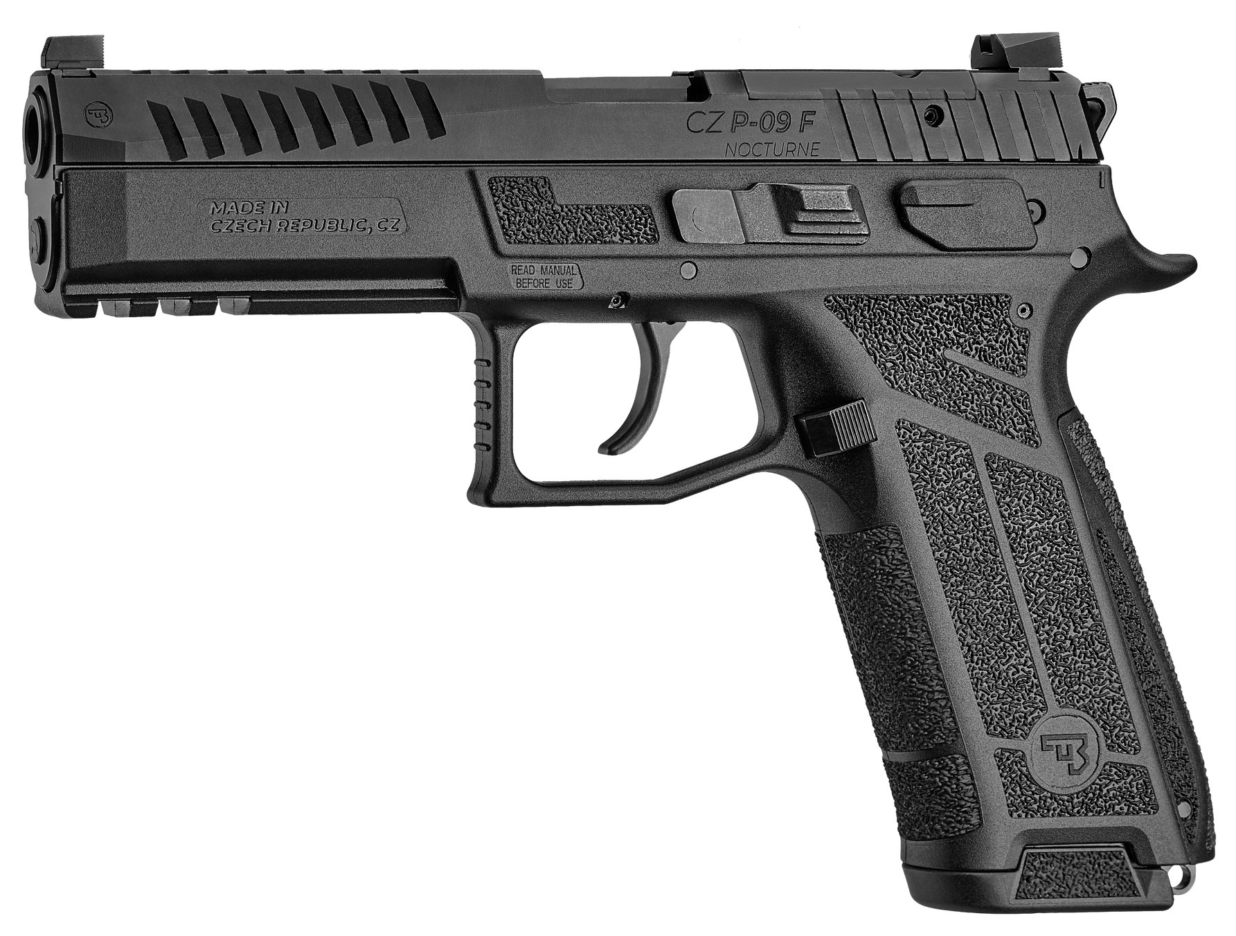CZ-USA 01670 P-09 F Nocturne Full Size Frame 9mm Luger 10+1 4.53" Black Steel Barrel, Black Optic Cut/Serrated Steel Slide, Black Polymer Frame - Image 3