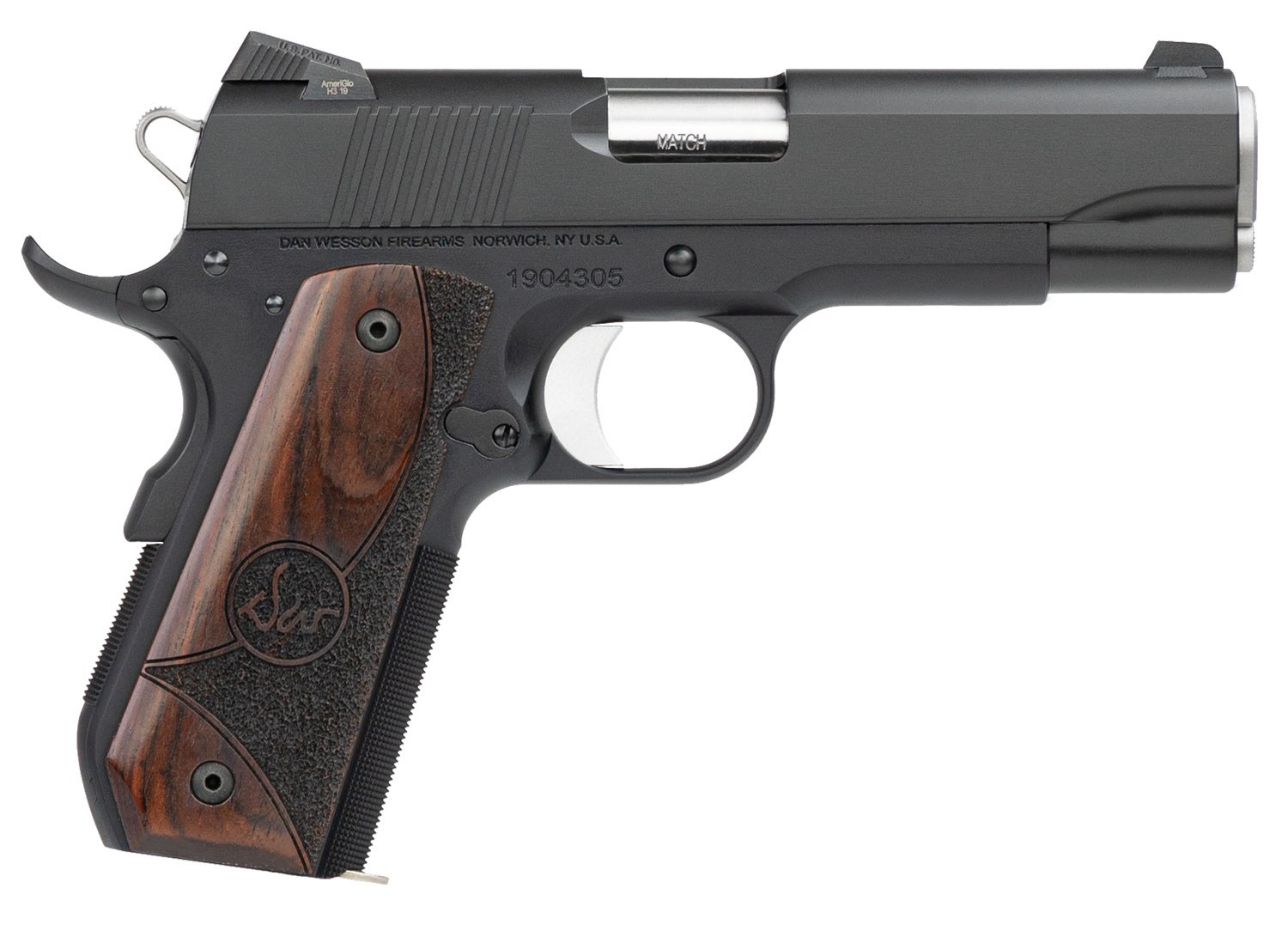 CZ-USA Dan Wesson 01828 Guardian 9mm Luger 9+1 4.25" Stainless Steel Barrel, Black Duty Serrated Stainless Steel Slide, Black Aluminum Frame with