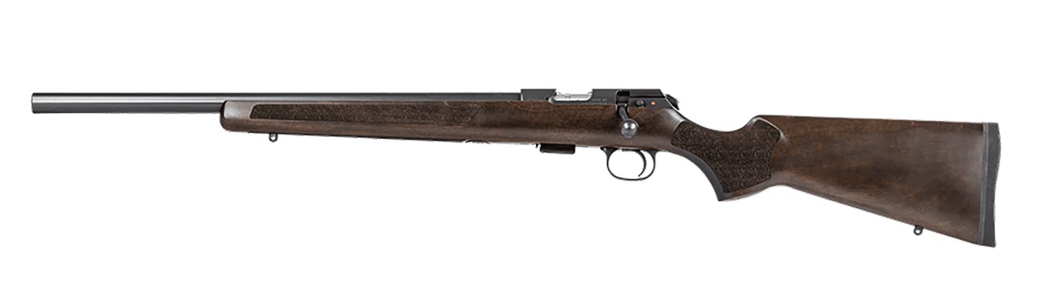 CZ-USA 02392 457 Varmint 22 LR 5+1 20.50" Black Nitride Heavy Barrel, Black Nitride Stainless Steel Grooved Receiver, Wood Stockn Left Hand