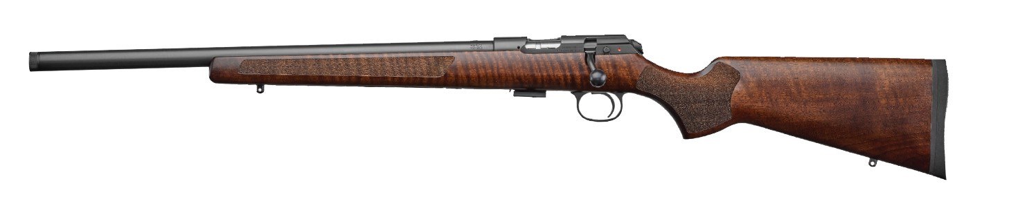 CZ-USA 02392 457 Varmint 22 LR 5+1 20.50" Black Nitride Heavy Barrel, Black Nitride Stainless Steel Grooved Receiver, Wood Stockn Left Hand - Image 2