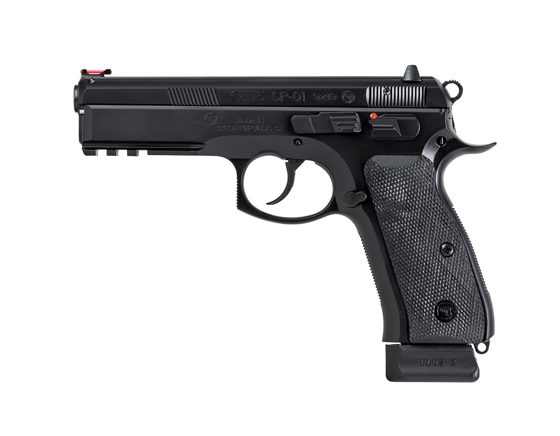 CZ-USA 89352 75 SP-01 Full Size Frame 9mm Luger 19+1 4.60" Black Steel Barrel, Black Steel Serrated Slide, Black Polycoat Steel Frame with Beavertail - Image 2