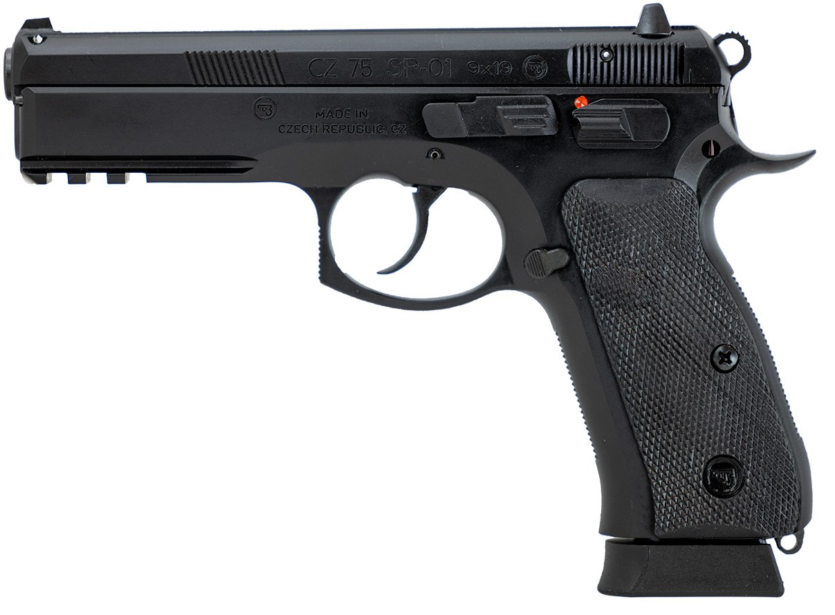 CZ-USA 89352 75 SP-01 Full Size Frame 9mm Luger 19+1 4.60" Black Steel Barrel, Black Steel Serrated Slide, Black Polycoat Steel Frame with Beavertail - Image 3