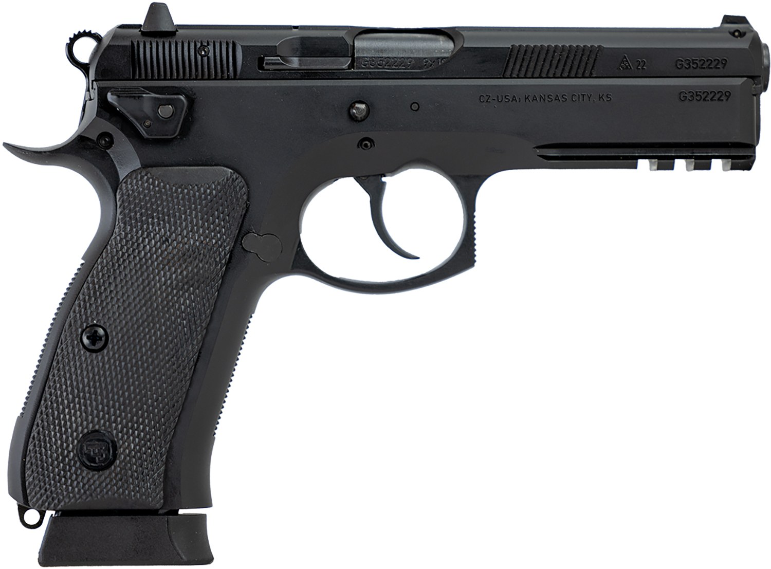 CZ-USA 89353 CZ 75 SP-01 Tactical 9mm Luger 19+1 4.60" Black Nitride Steel Barrel, Black Serrated Steel Slide, Black Polycoat Steel Frame with
