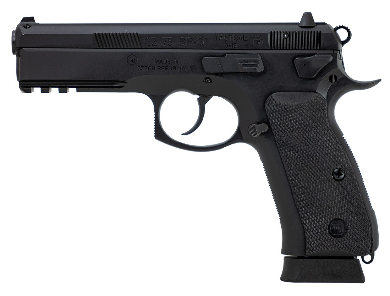 CZ-USA 89353 CZ 75 SP-01 Tactical 9mm Luger 19+1 4.60" Black Nitride Steel Barrel, Black Serrated Steel Slide, Black Polycoat Steel Frame with - Image 3