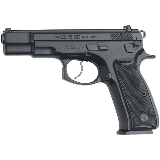 CZ-USA 91130 75BD 9mm Luger 16+1 4.60" Black Steel Barrel, Black Steel Serrated Slide, Black Polycoat Steel Frame with Beavertail, Black Plastic Grip - Image 3