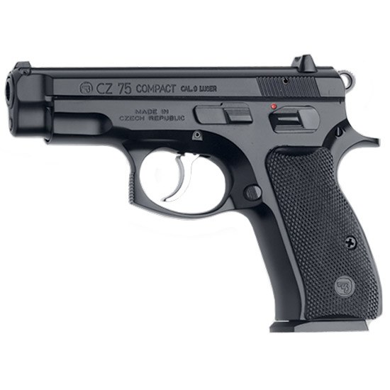 CZ-USA 91190 75 Compact 9mm Luger 15+1 3.75" Black Steel Barrel & Serrated Slide, Black Polycoat Steel Frame with Beavertail, Black Plastic Grip - Image 3
