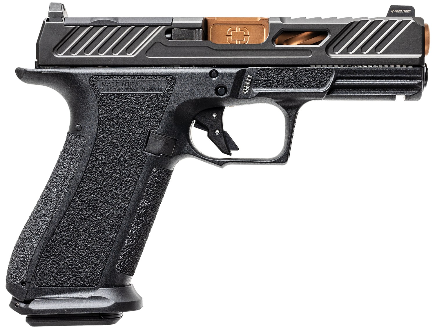 Shadow Systems SS3039CA XR920 Elite 9mm 10+1 Bronze TICN Black Nitride Optic Cut/Serrated/Window Cut Stainless Steel Slide Black Black Interchangeable