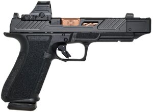 Shadow Systems DR920P Hga 9MM 4.5IN Barrel Black Elite Optic Cut Spiral Compen Bronze Ns 2/17-Round Holosun