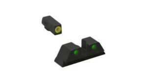 Meprolight Hyper-Bright Night Sight Set for Kimber Pistols 412313121, Yellow Front Ring and Green Rear