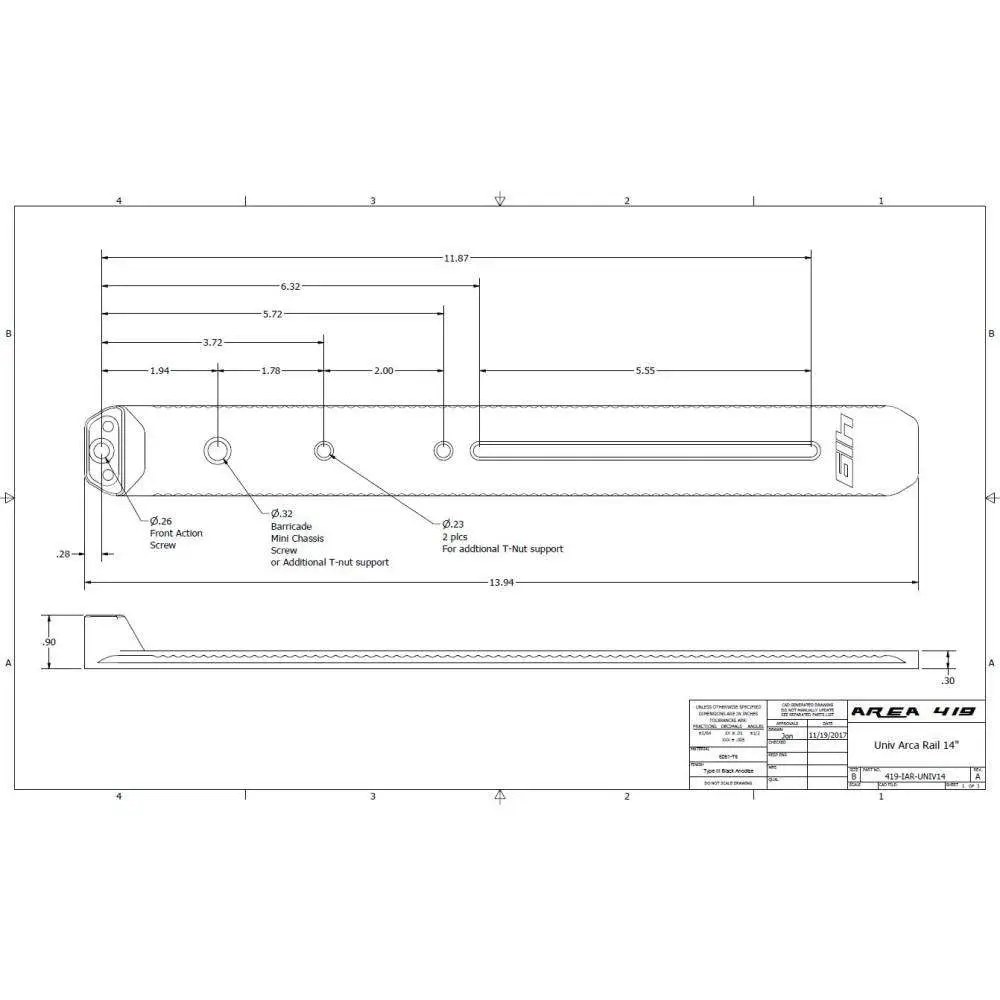 Area419 ARCALOCK 12'' Universal Barricade Rail Kit with T Clamp