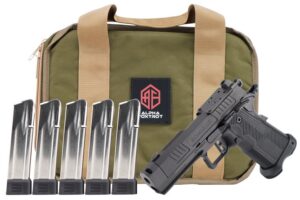 Alpha Foxtrot AA39X1QIG-XDBK20-PROM AF1911 Romulus Promo Compact Frame 9mm Luger 20+1 3.50" Black DLC Threaded Compensated Barrel, Black DLC Stainless