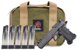 Alpha Foxtrot AA39X1CIG-XDBK20-PROM AF1911 Romulus Promo 9mm Luger 20+1 4.25" Black Bull Ramped Compensated Barrel, Polished DLC Stainless Steel Optic