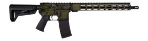 Shark Coast Tactical 300-044-1000-14 Distressed 5.56 NATO 30+1 16" Black Melonite Threaded Barrel, Green Distressed Cerakote Aluminum Receiver