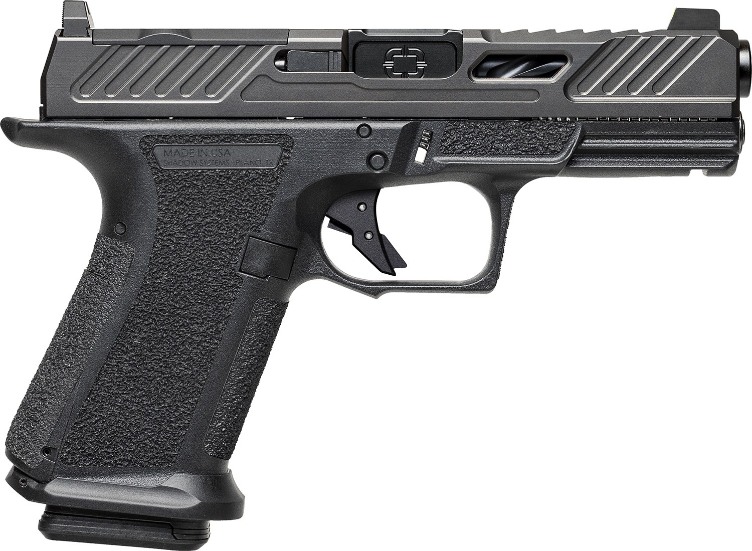 Shadow Systems SS1040CA MR920 Elite 9mm 10+1 Black Black Nitride Optic Cut/Serrated/Window Cut Stainless Steel Slide Black Black Interchangeable