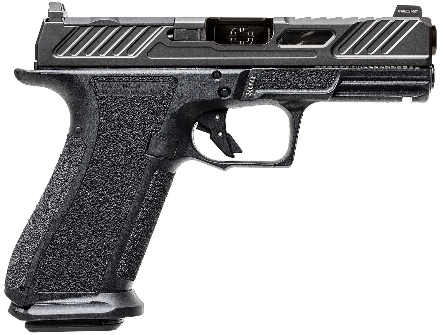 Shadow Systems SS3040CA XR920 Elite 9mm 10+1 Black Black Nitride Optic Cut/Serrated/Window Cut Stainless Steel Slide Black Black Interchangeable