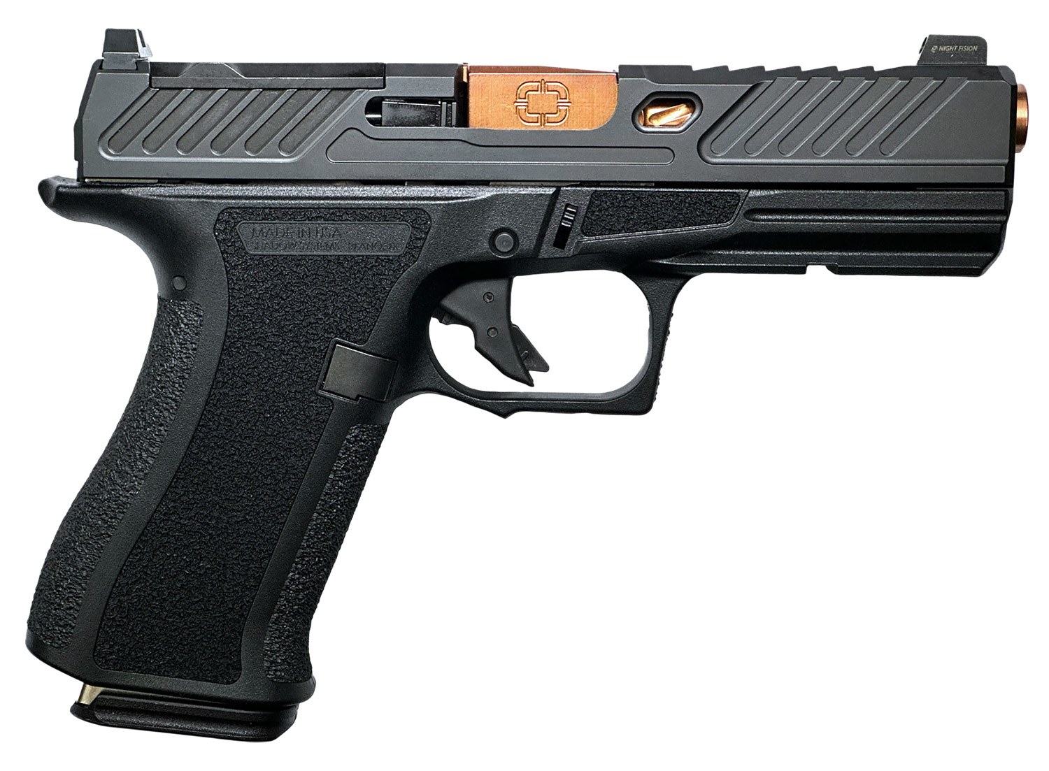 Shadow Systems CR920XL 9MM 4.18IN Bronze Barrel Black Frame or Black Frame 15-Round Green Tritium 1D SS-5027