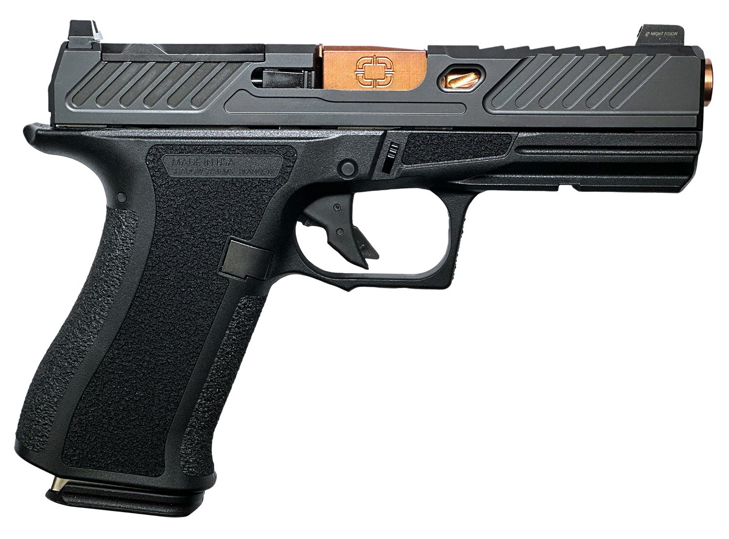 Shadow Systems CR920XL 9MM 4.18IN Bronze Barrel Black Frame or Black Frame 10-Round Green Tritium 1D SS-5055