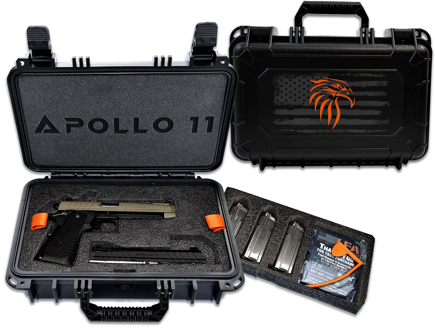 Century Arms Live Free Armory LFAPF712086 Apollo 11 9mm 17+1 4.15" 416 Stainless Steel Slide Elite Flat Dark Earth Cerakote Black Polymer Grip