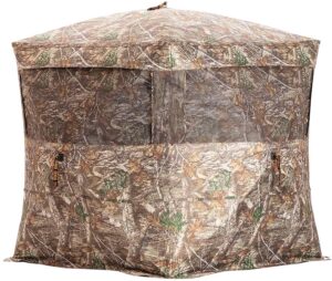 Rhino Blind RB24 RTE 3 Man | 5 Hub Design Zipper Door Realtree Edge