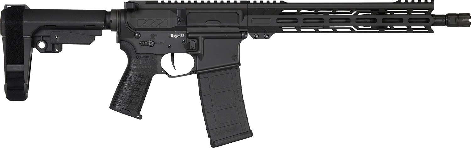 CMMG 55AC20AAB Banshee MK4 5.56x45mm 30+1 12.50" Black Nitride Medium Taper Threaded Barrel, EML 11" M-LOK Handguards, Black Armor Cerakote Aluminum
