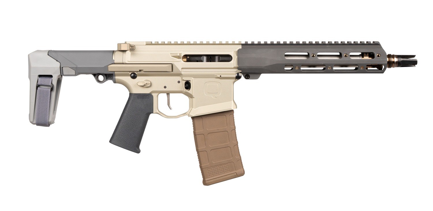 Q LLC HB55610INPISTOL Honey Badger 5.56 NATO 30+1 10" Threaded Barrel, M-LOK Handguard, Aluminum Receiver, Tan SB Tactical Brace - Image 2