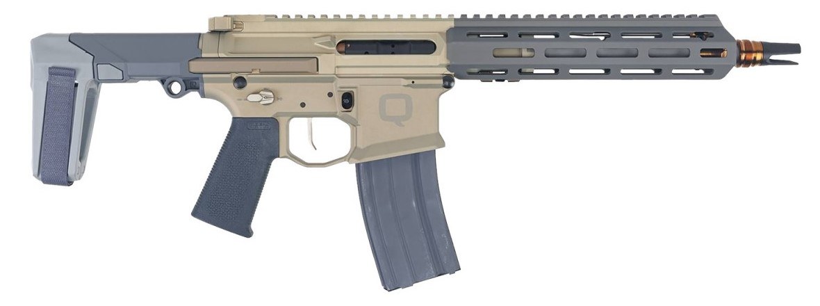 Q LLC HB55610INPISTOL Honey Badger 5.56 NATO 30+1 10" Threaded Barrel, M-LOK Handguard, Aluminum Receiver, Tan SB Tactical Brace - Image 3
