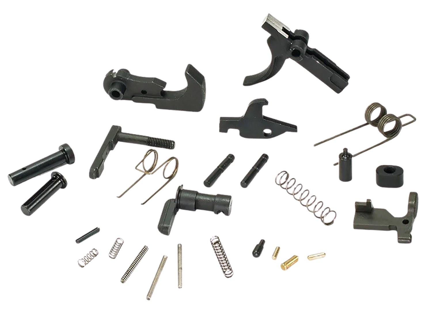 White Label Armory WLA-LOW-1014-01 Lower Parts Kit for AR Platform Curved Trigger Black