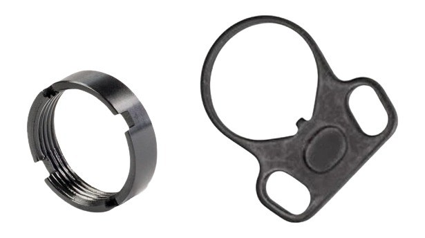 White Label Armory WLA-BUF-7008-01 End Plate Kit Ambidextrous Black Aluminum/Steel AR-15