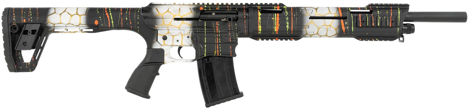 Tokarev USA 21000428 TAR SP 12 Gauge AR Style 18.50" Splatter Camo Aluminum Receiver with Picatinny Rail, Polymer Stock, Ambidextrous