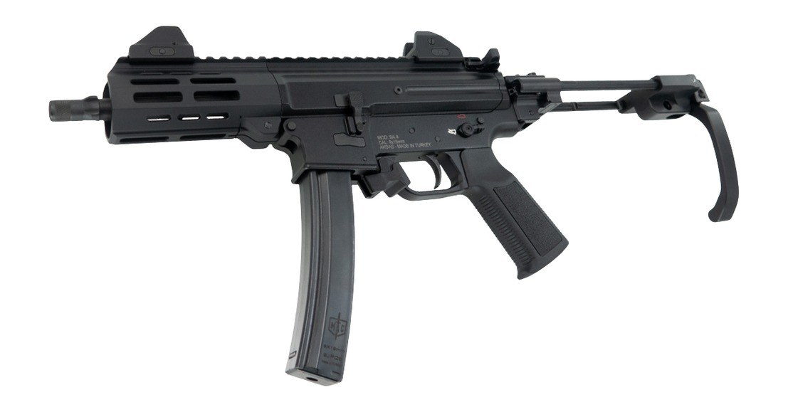 MAC 12755002 IX 9mm Luger 6.50" Black Anodized Threaded Barrel & Receiver with Picatinny Rail, M-LOK Handguard, Black Polymer Tailhook Retractable