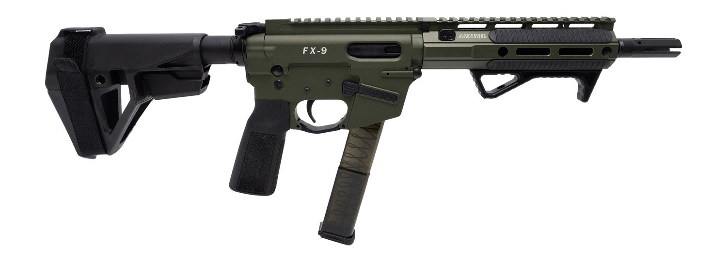 Freedom Ordance FX9P8E-ODG FX9P Elite 9mm Luger 8" Black Nitride Threaded Barrel, OD Green Anodized Aluminum Receiver with Picatinny Rail, M-LOK