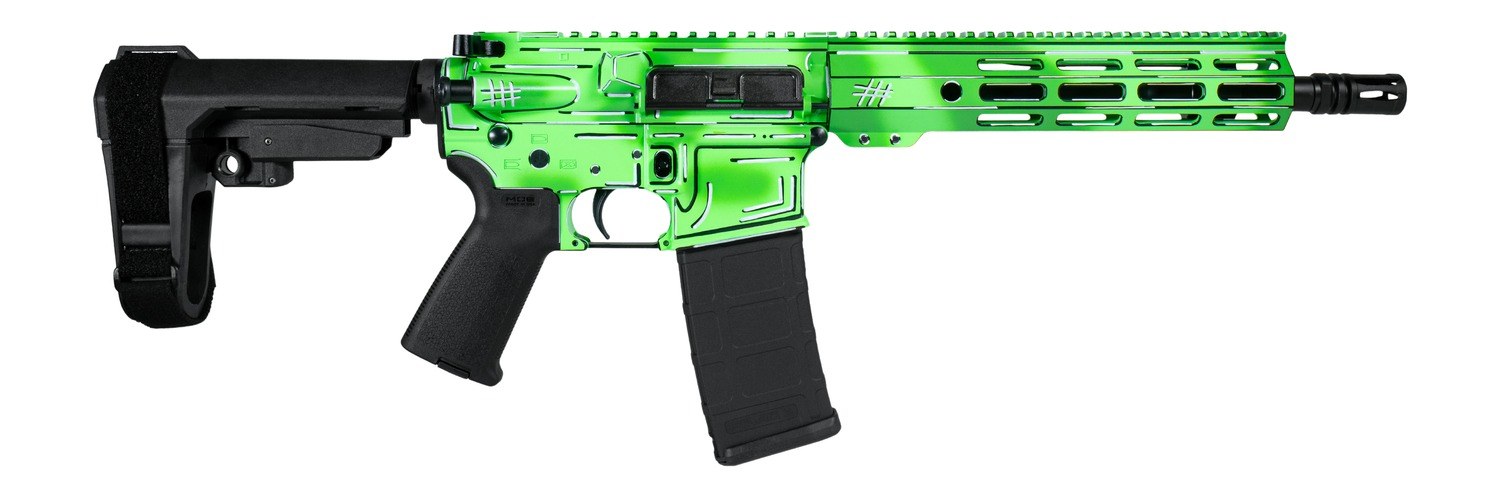 Shark Coast Tactical SCC06247AGRN-P Anime-15 Green 5.56 NATO 30+1 10.50" Black Nitride Threaded Barrel, Green Cerakote Aluminum Receiver with
