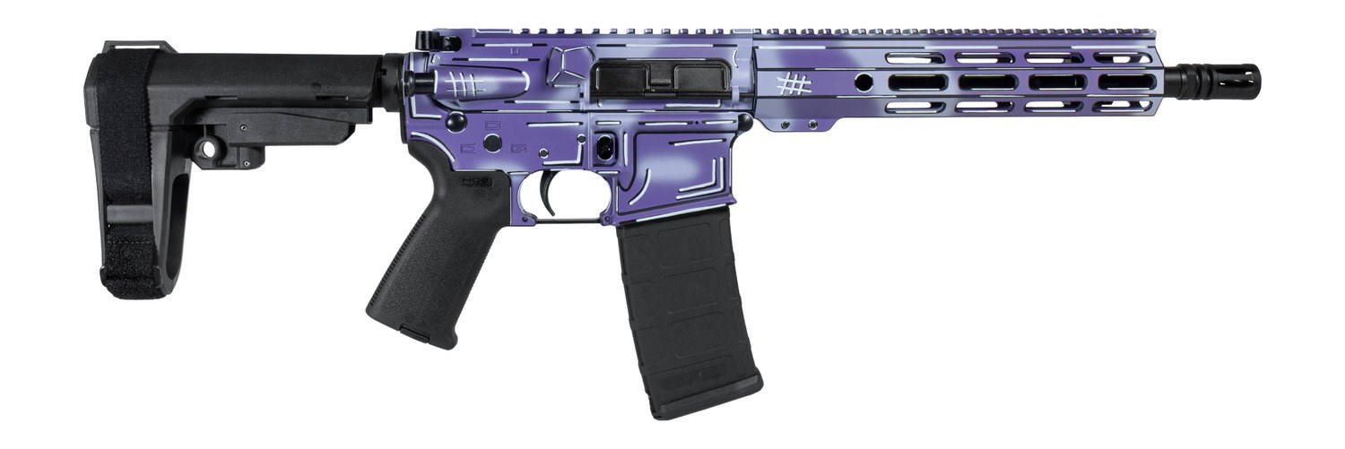 Shark Coast Tactical SCC06278APUR-P Anime-15 Purple 5.56 NATO 30+1 10.50" Black Nitride Threaded Barrel, Purple Cerakote Aluminum Receiver with