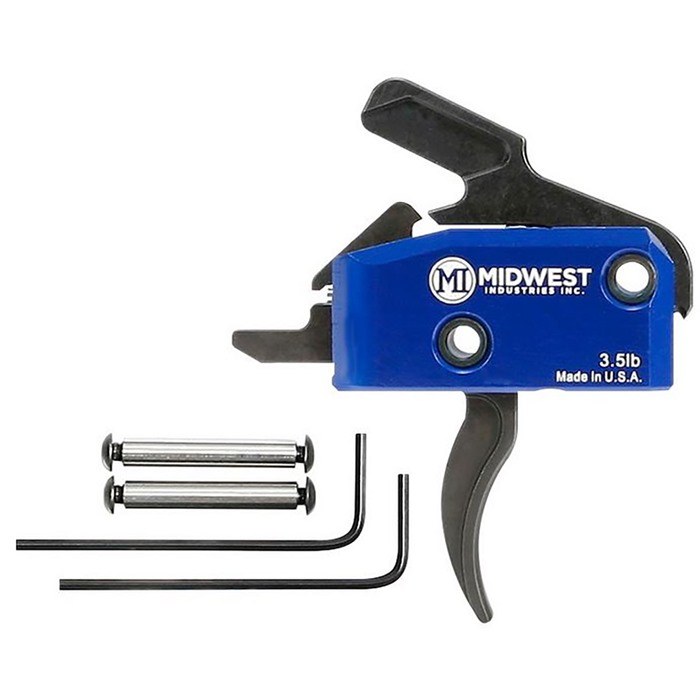 Midwest Industries AR15 DROP in CUR Trigger 3.5LB with ANTI WALK PINS Black/BL