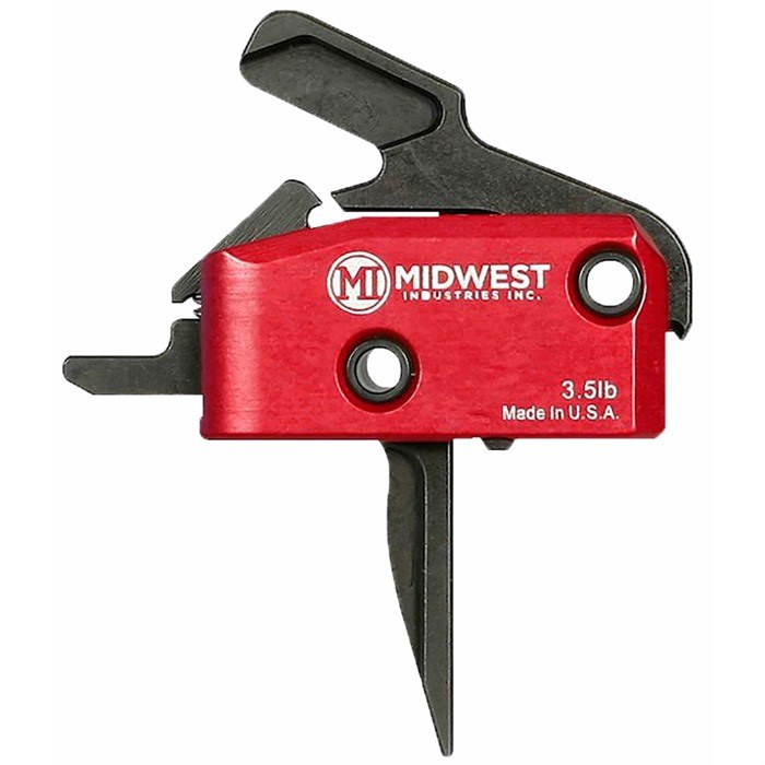 Midwest Industries AR-15 Enhanced Flat Trigger Single Stage Drop-In AR-15 Enhanced Flat Trigger 3.5LB Single Stage Drop-In Black