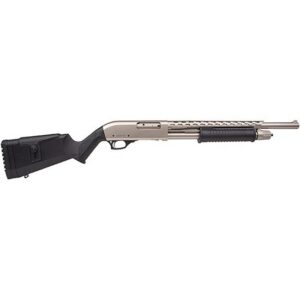 Rock Island Armory Island AGM5 All Generations 12 Gauge Pump 3" 5+1 18.50" with Heat Shield, Nickel Barrel/Rec, Black Synthetic Furniture, Adjustable