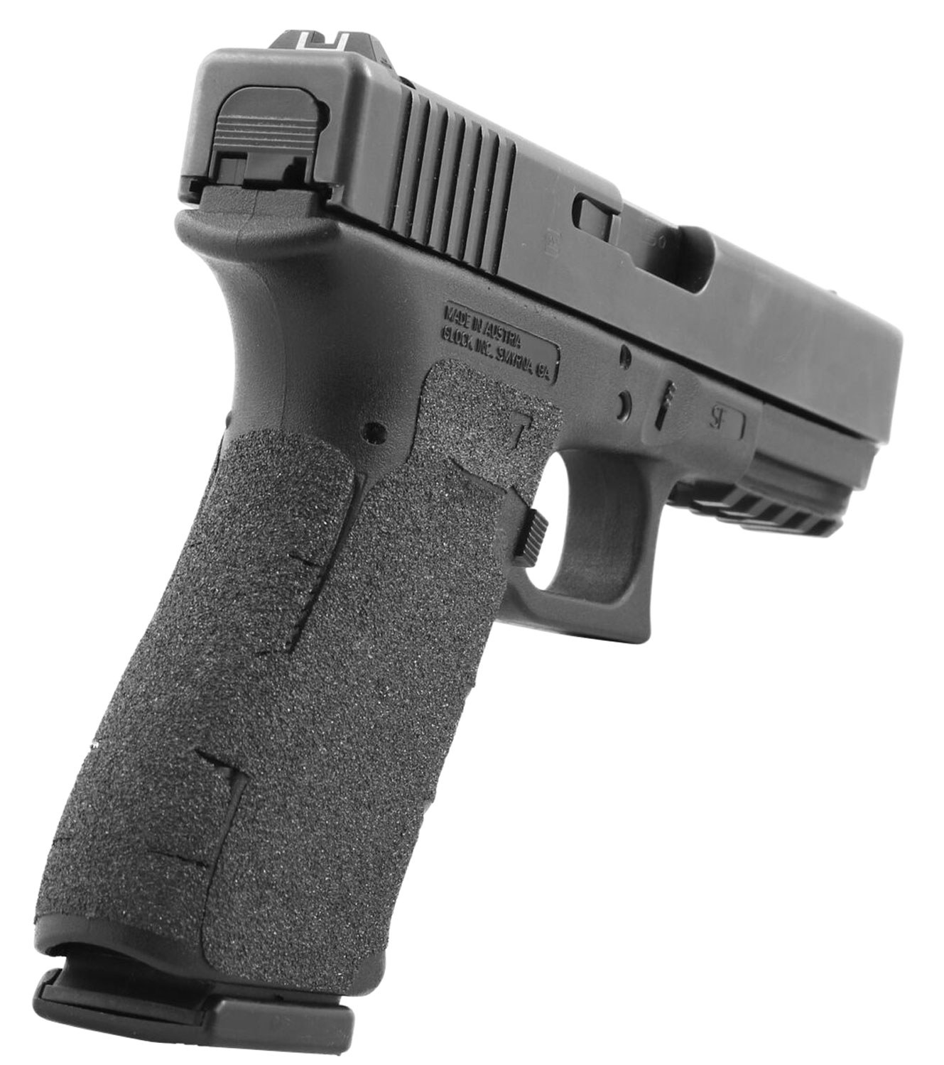Talon Grips 384G Adhesive Grip Glock Gen5 19/23/25/32/38/44 with Large Backstrap, Black Textured Granulate